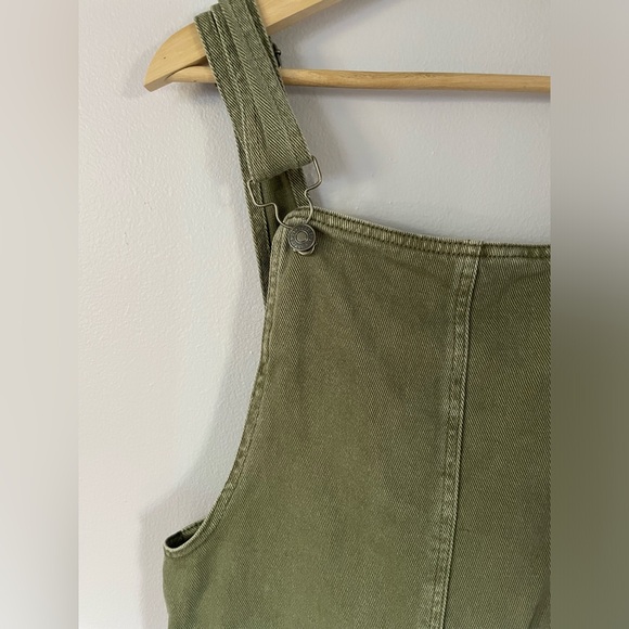 Olive Green Overalls Dress - Picture 8 of 10